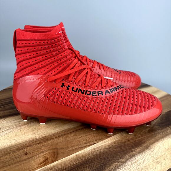 Under Armour Men\'s Highlight 2 Men\'s 10 MC Knit \'Red\' Football Cleat 3027304-600 main image 4